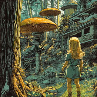 Reliefshadowism style, Midjourney V6.1: retro fairy-tale illustration
