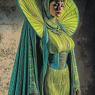 Reliefshadowism style, Midjourney V6.1: haute-couture fashion outfit