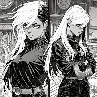 Reliefshadowism style, Midjourney V6.1: black-and-white manga comic strip