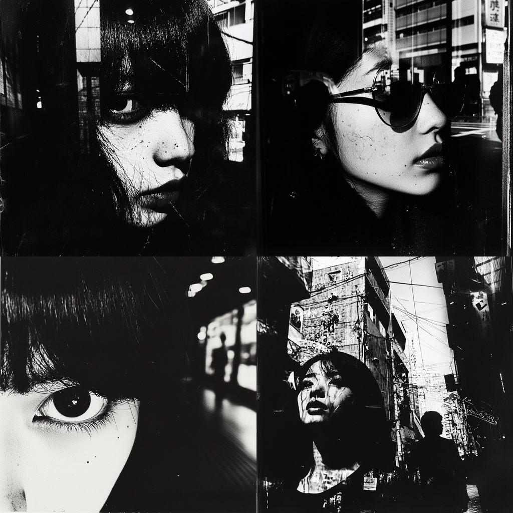 Daido Moriyama style, Midjourney V6.1, render 1 of 4