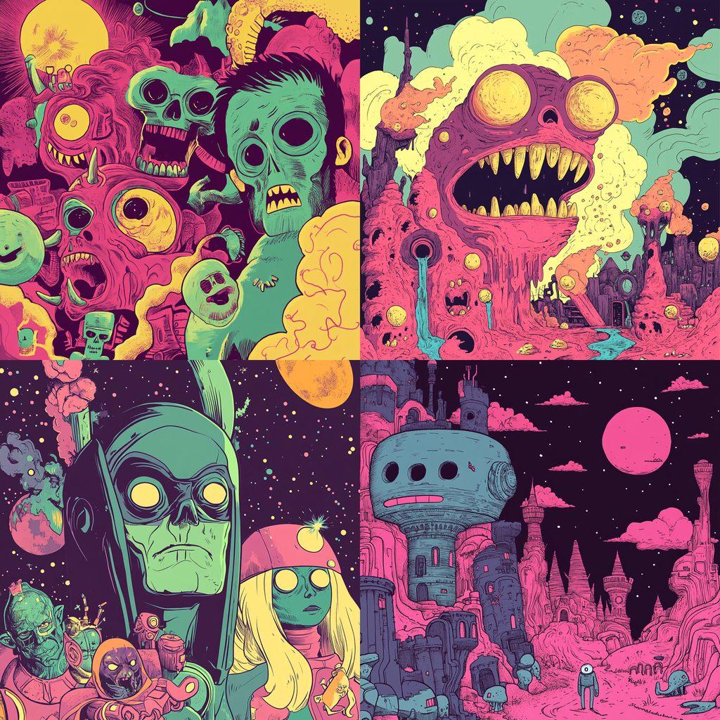 Dan Hipp style, Midjourney V6.1, render 1 of 4