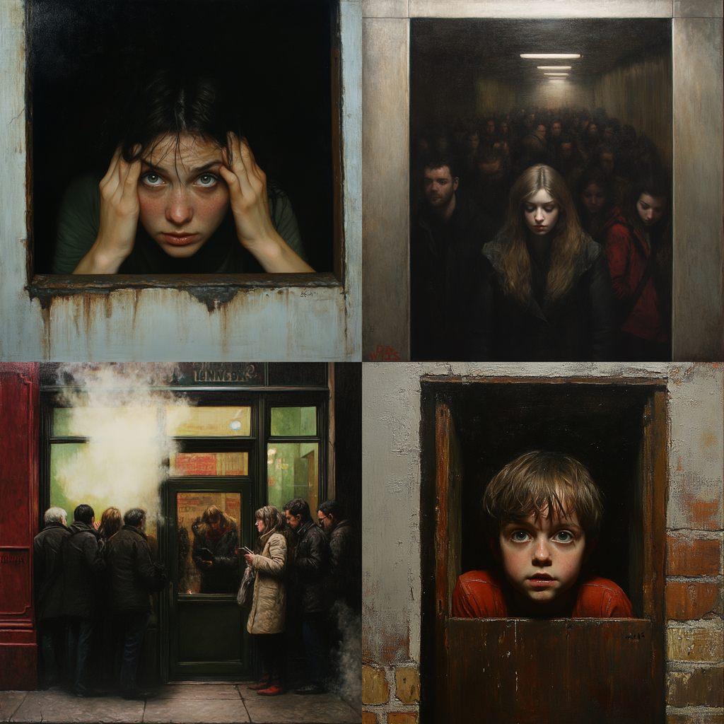 Dan Witz style, Midjourney V6.1, render 1 of 4