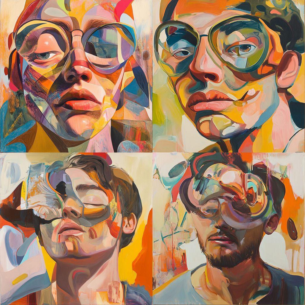 Dana Schutz style, Midjourney V6.1, render 1 of 4