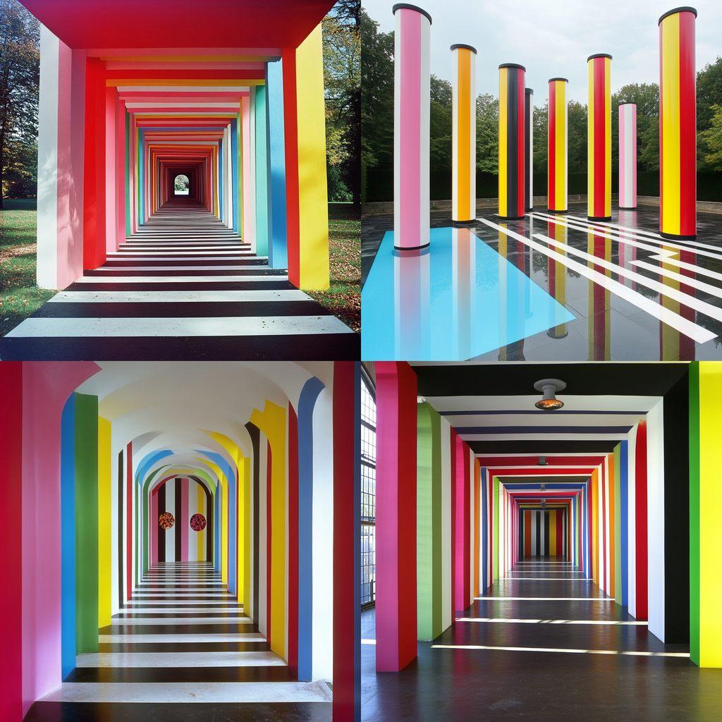 Daniel Buren style, Midjourney V6.1, render 1 of 4
