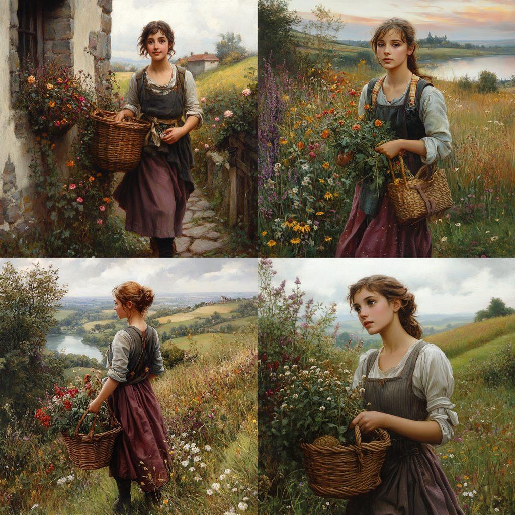 Daniel Ridgway Knight style, Midjourney V6.1, render 1 of 4
