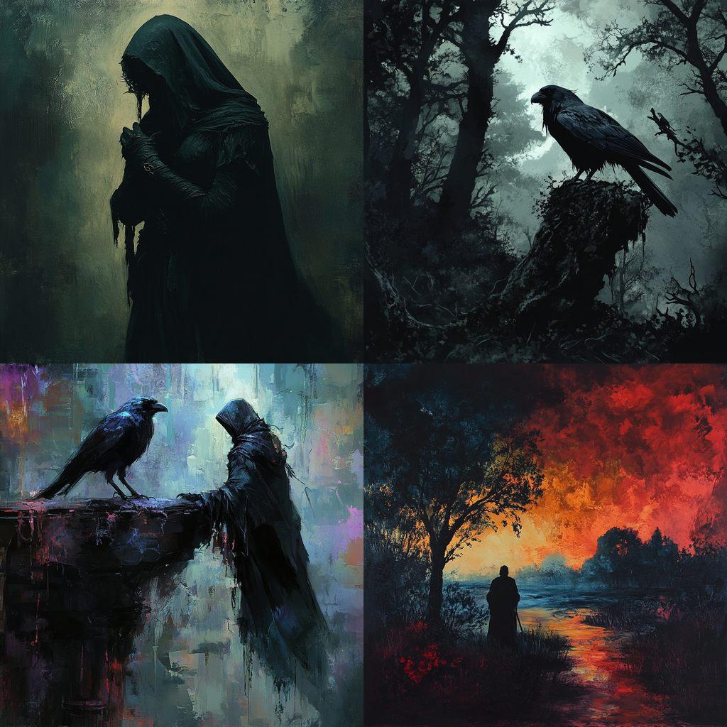 Dark foreboding colors style, Midjourney V6.1, render 1 of 4