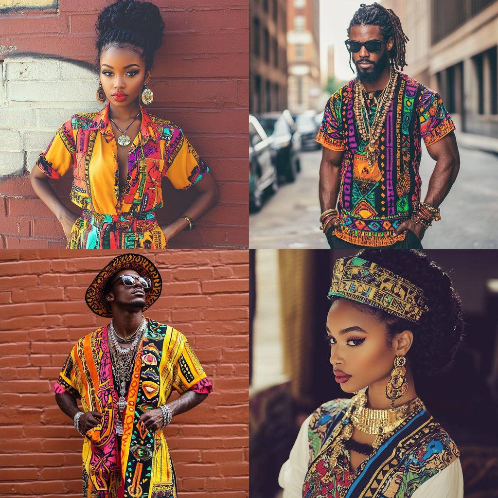 Dashiki fashion style, Midjourney V6.1, render 1 of 4
