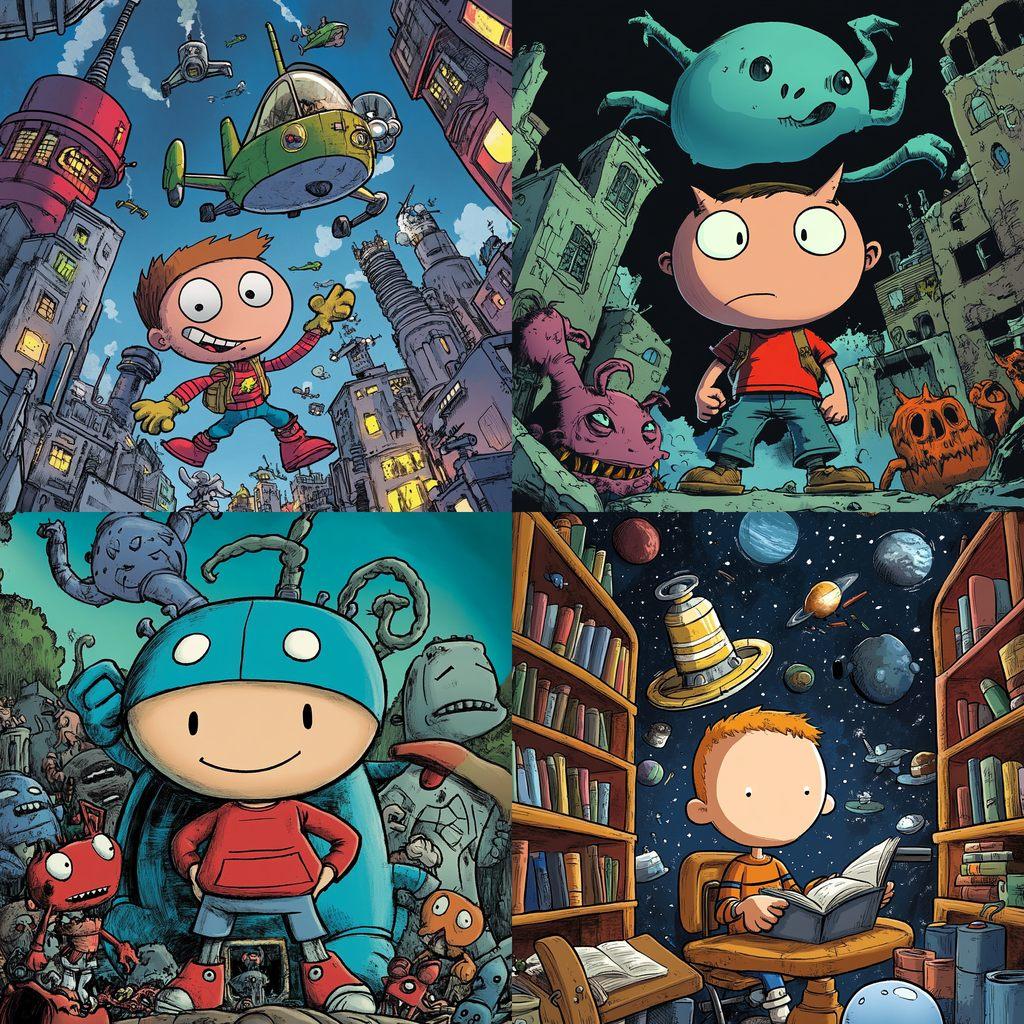 Dav Pilkey style, Midjourney V6.1, render 1 of 4