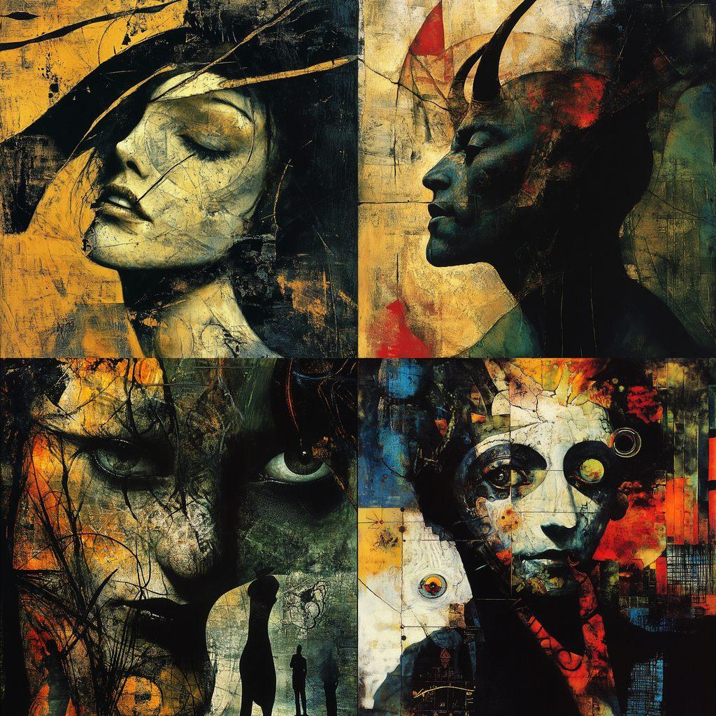 Dave McKean style, Midjourney V6.1, render 1 of 4