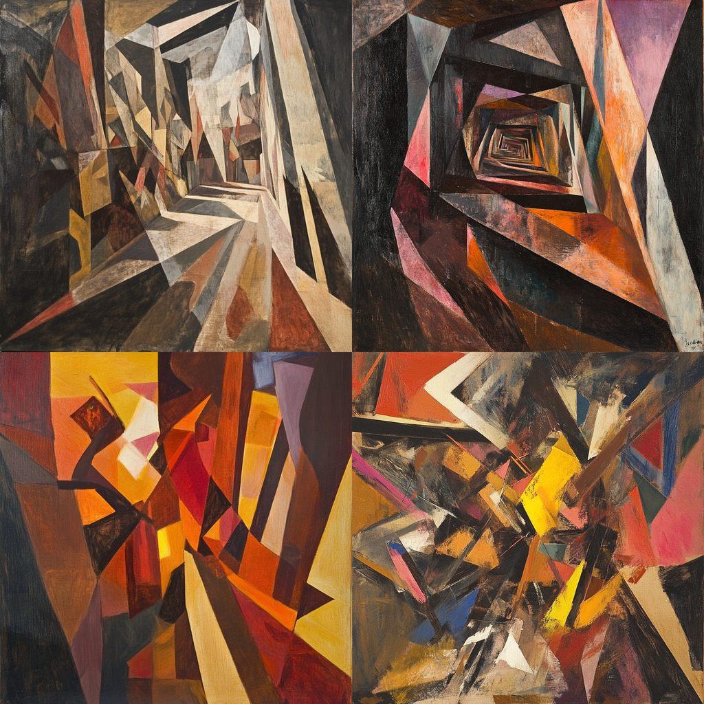 David Bomberg style, Midjourney V6.1, render 1 of 4