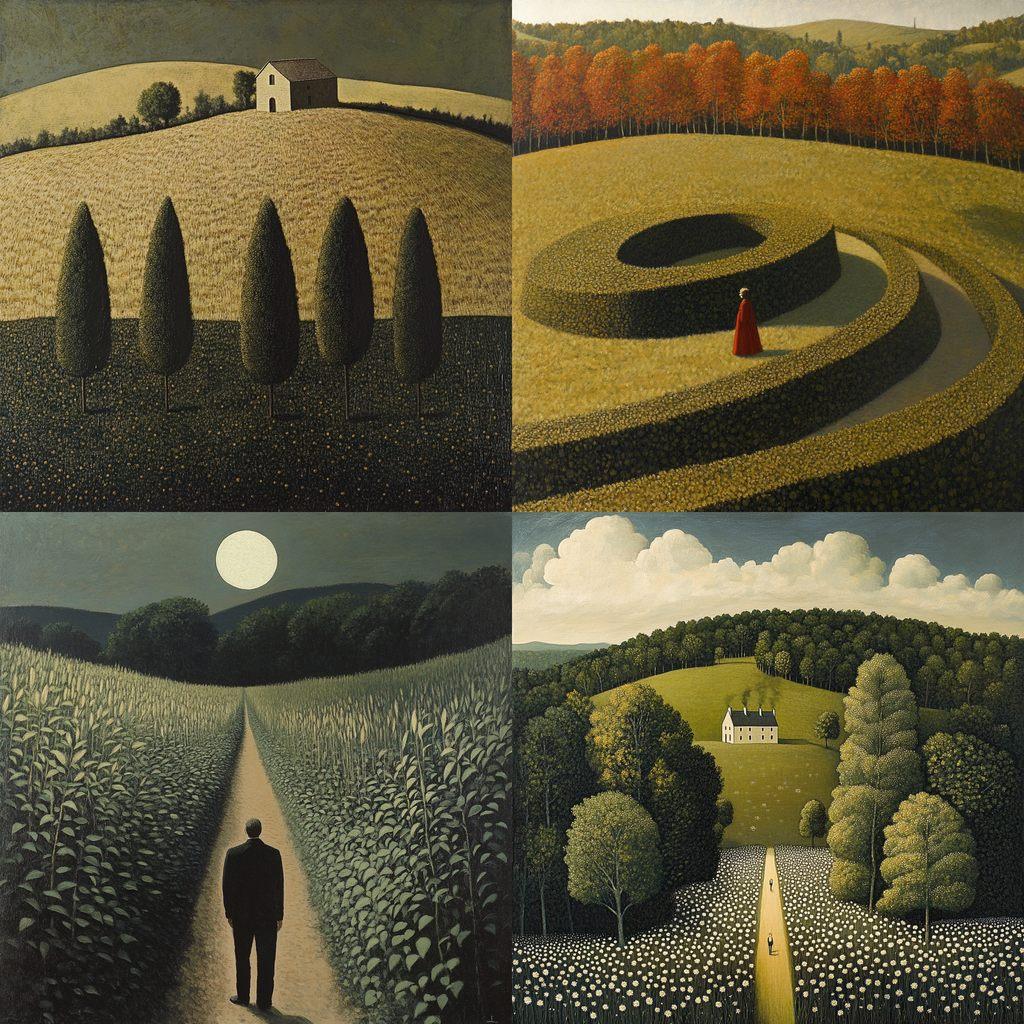 David Inshaw style, Midjourney V6.1, render 1 of 4