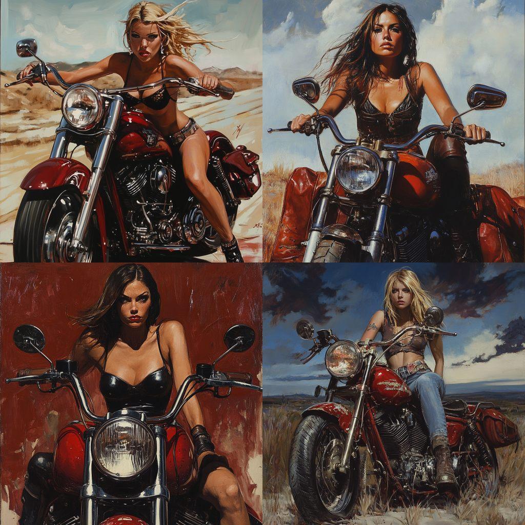 David Mann style, Midjourney V6.1, render 1 of 4