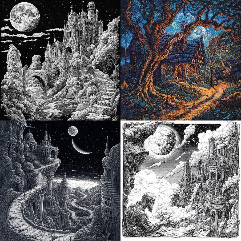 David Welker style, Midjourney V6.1, render 1 of 4