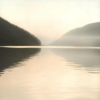 Haloed Greenroom style, Midjourney V6.1: realistic landscape photograph of quiet dawn