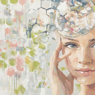Cumulolithography style, Midjourney V6.1: editorial illustration for popular scientific magazine cover