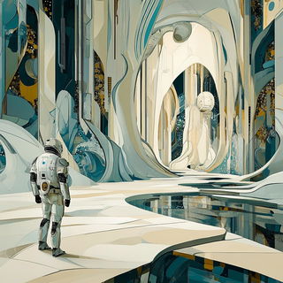 Vitrablock style, Midjourney V6.1: cinematic shot from sci-fi movie