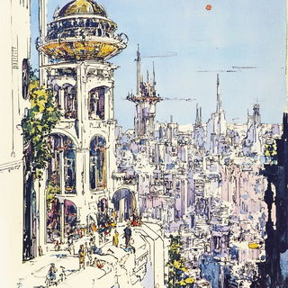 Mirethorax style, Midjourney V6.1: megacity with futuristic bioarchitecture