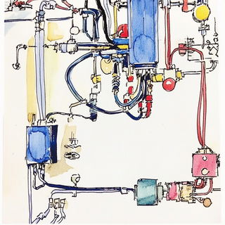Mirethorax style, Midjourney V6.1: technical infrastructure blueprint schematics