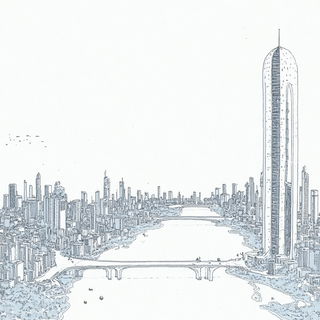Inkscaromancy style, Midjourney V6.1: megacity with futuristic bioarchitecture