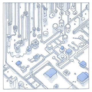 Inkscaromancy style, Midjourney V6.1: technical infrastructure blueprint schematics