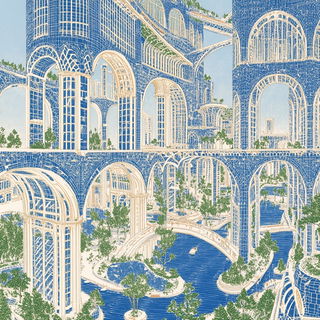Heraldic Beastorium style, Midjourney V6.1: megacity with futuristic bioarchitecture