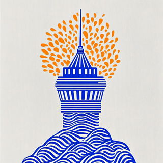 Heraldic Beastorium style, Midjourney V6.1: bold minimalist logo design for Istanbul city municipal services