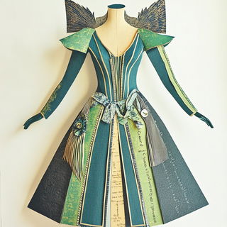 Veilquake style, Midjourney V6.1: haute-couture fashion outfit