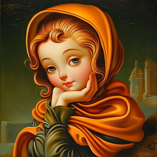 Featherfiligree style, Midjourney V6.1: classical 18th-century oil painting