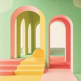 Chromafauvism style, Midjourney V6.1: abstract 3D render