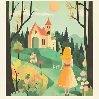 Chromafauvism style, Midjourney V6.1: retro fairy-tale illustration