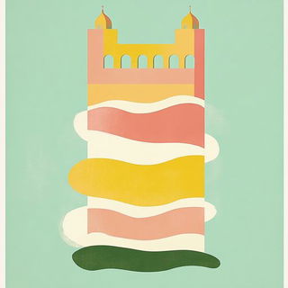 Chromafauvism style, Midjourney V6.1: bold minimalist logo design for Istanbul city municipal services