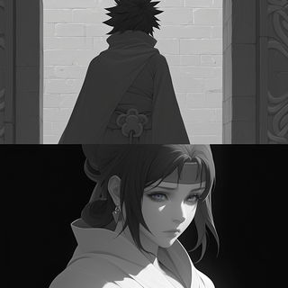 Wayfarer Shadowmarket style, Midjourney V6.1: black-and-white manga comic strip