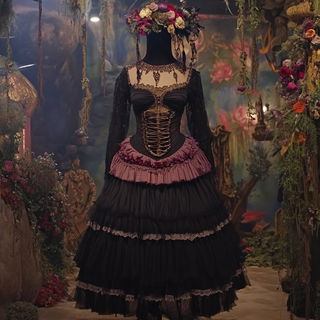 Redtide Tapestry style, Midjourney V6.1: haute-couture fashion outfit