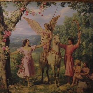 Redtide Tapestry style, Midjourney V6.1: classical 18th-century oil painting