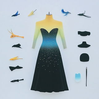 Lanternscrape style, Midjourney V6.1: haute-couture fashion outfit