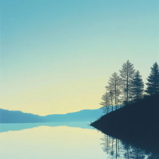 Lanternscrape style, Midjourney V6.1: realistic landscape photograph of quiet dawn