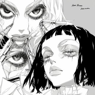Brushhaul style, Midjourney V6.1: black-and-white manga comic strip