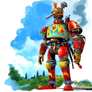 Baroque Weavism style, Midjourney V6.1: concept art character design of retropunk steam knight