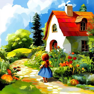 Baroque Weavism style, Midjourney V6.1: retro fairy-tale illustration