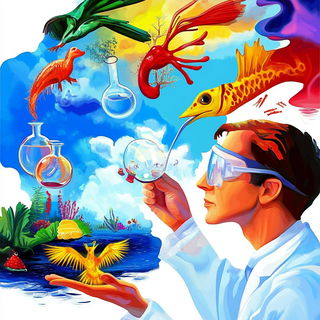 Baroque Weavism style, Midjourney V6.1: editorial illustration for popular scientific magazine cover