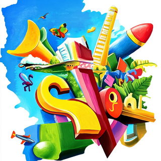 Baroque Weavism style, Midjourney V6.1: typographic composition with large letters