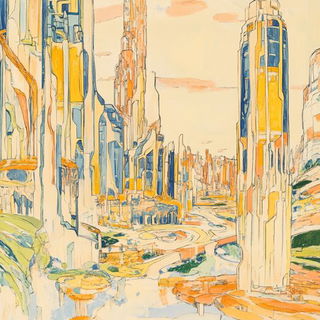 Rosaflect style, Midjourney V6.1: megacity with futuristic bioarchitecture