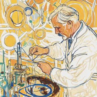Rosaflect style, Midjourney V6.1: editorial illustration for popular scientific magazine cover