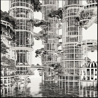 Stormbreak Quay style, Midjourney V6.1: megacity with futuristic bioarchitecture