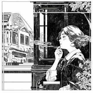Stormbreak Quay style, Midjourney V6.1: black-and-white manga comic strip
