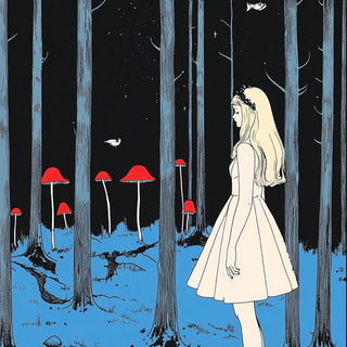 Setcrete style, Midjourney V6.1: retro fairy-tale illustration