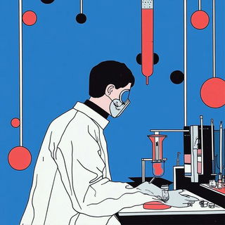 Setcrete style, Midjourney V6.1: editorial illustration for popular scientific magazine cover