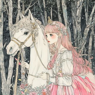 Inkfang Celism style, Midjourney V6.1: retro fairy-tale illustration