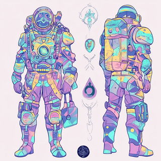 Ochre Ridge Portolan style, Midjourney V6.1: concept art character design of retropunk steam knight