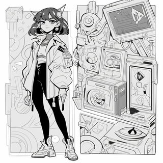 Ochre Ridge Portolan style, Midjourney V6.1: black-and-white manga comic strip